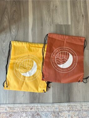 3 for $20 ✨ Water Lantern Festival Drawstring Backpacks - Yellow & Rust